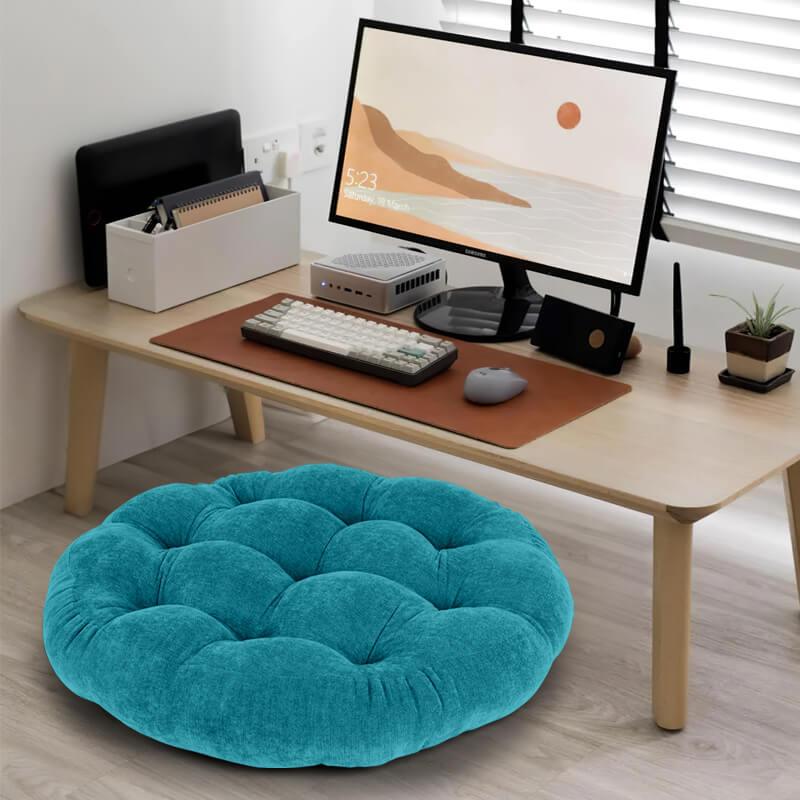 Lake blue Color Office Round Floor Cushion, super soft, the best accessories for office room, and also could be used as outdoor patio floor cushion | Rulaer