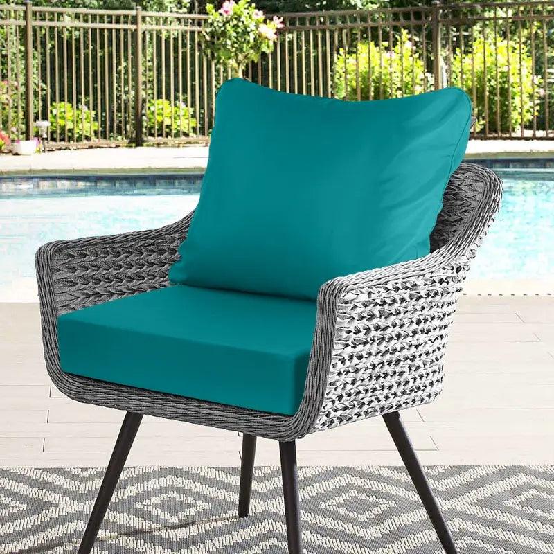 Lake blue Indoor or Outdoor Deep Seat Cushion can be a spotlight of your patio ratten chair, indoor home furniture and garden chair | Rulaercushion