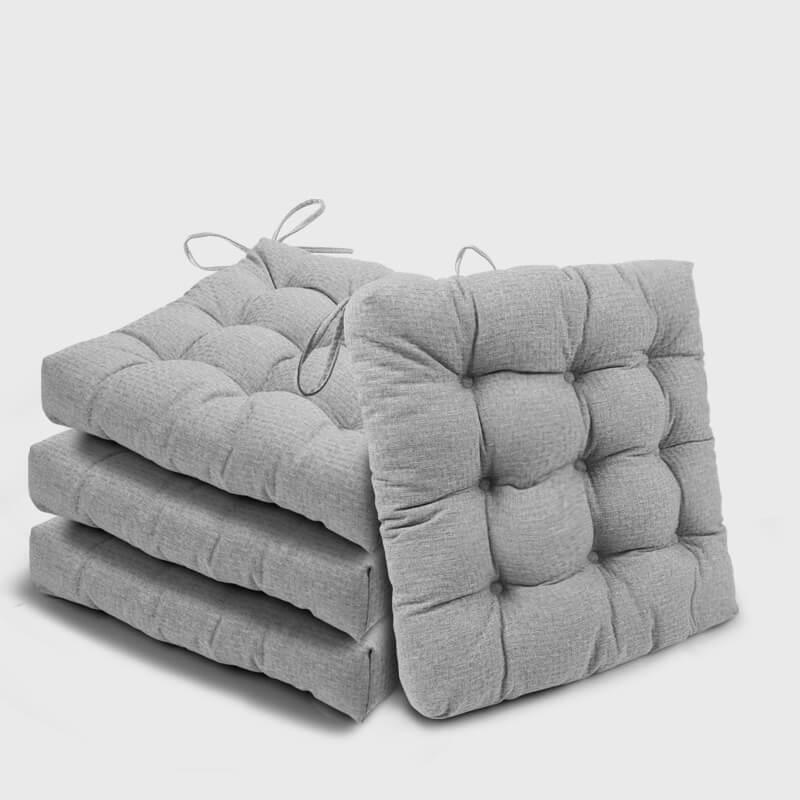 Light Gray Tufted Chair Cushions For Kitchen Chairs | Rulaer