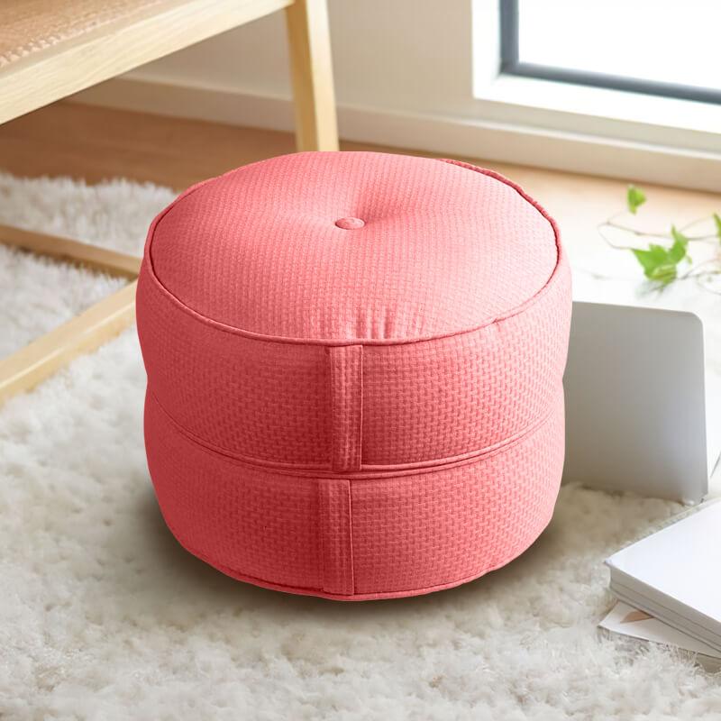 Living Room Round Pouf Ottoman could be placed on bedroom floor | Rulaer