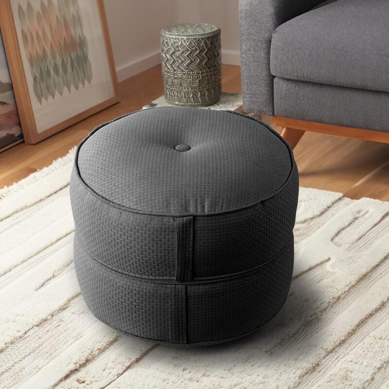Living Room Round Pouf Ottoman could be placed on living room floor | Rulaer