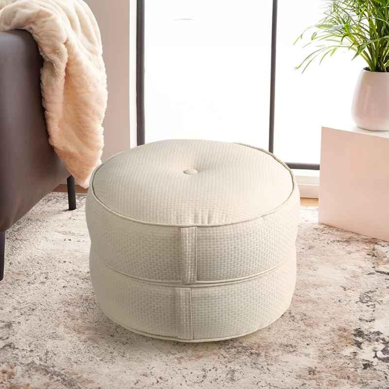 Living Room Round Pouf Ottoman perfectly complements your sofa | Rulaer