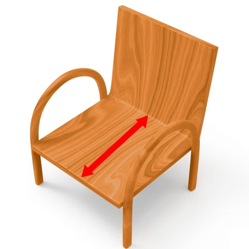 Measure rocking chair cushion's depth Rulaer