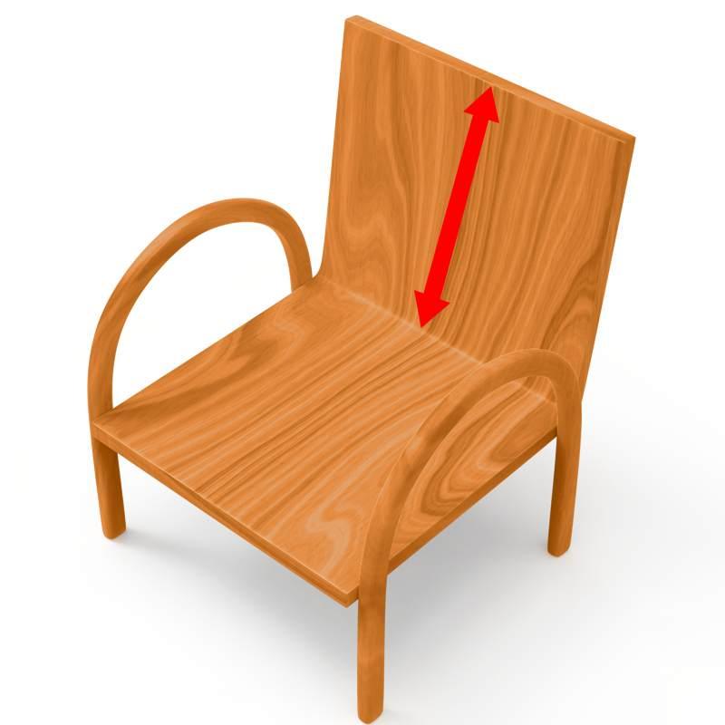 Measure rocking chair cushion's height Rulaer