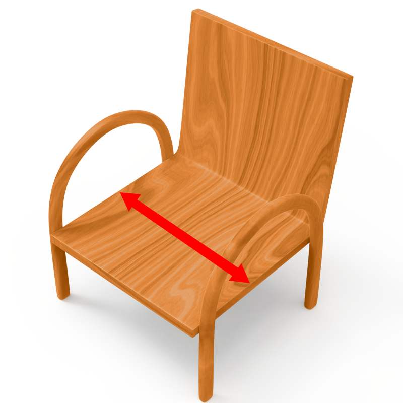 Measure rocking chair cushion's width Rulaer