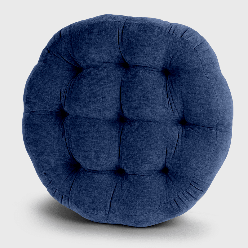 Office Round Floor Cushion with Denim blue color could be used in your living room floor, office floor, reading room floor, resting room floor, lawn pillow, etc. | Rulaercushion