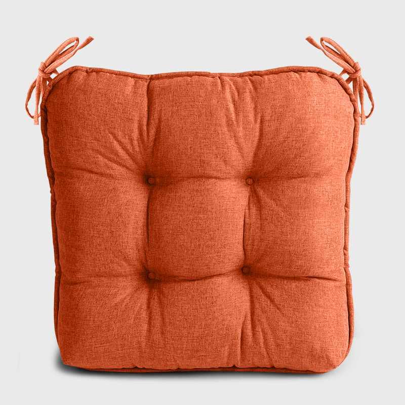 Orange Dinette Chair Cushions with Ties | Rulaer