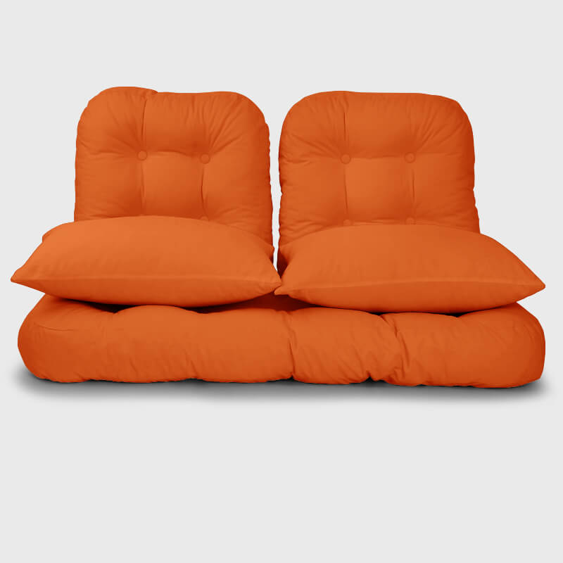 Orange Patio Wicker Loveseat Cushion Sets are made of premium fabric with colorful fabrics | Rulaer cushion