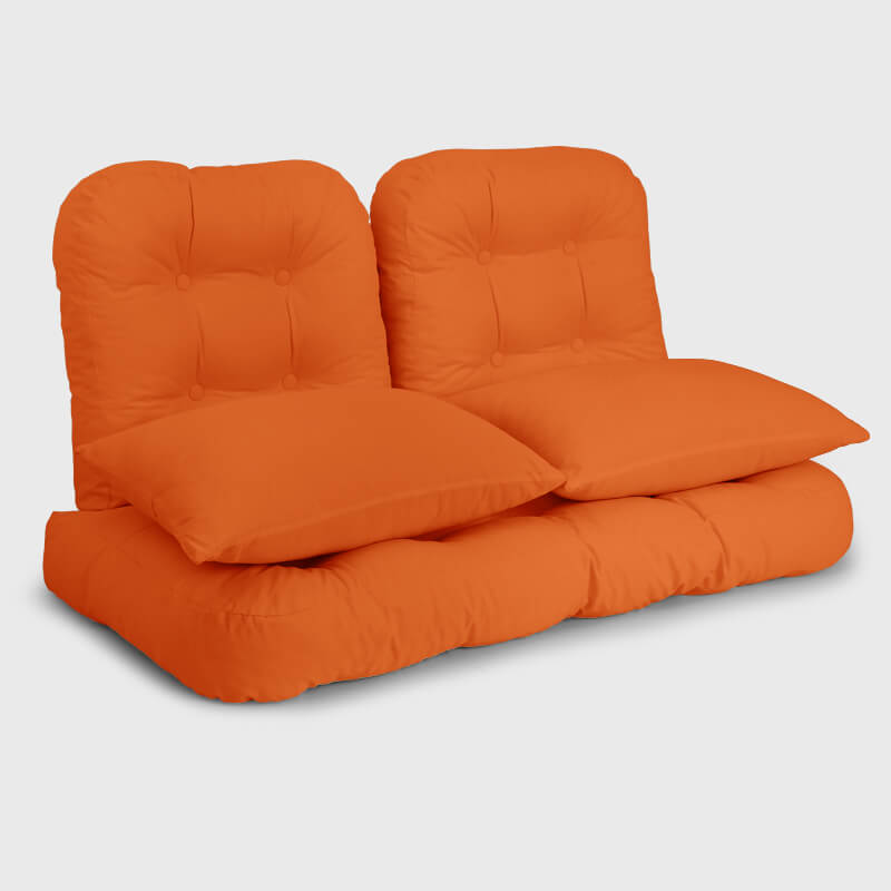 Orange Patio Wicker Loveseat Cushion Sets are made of premium fabric with colorful fabrics | Rulaer cushion