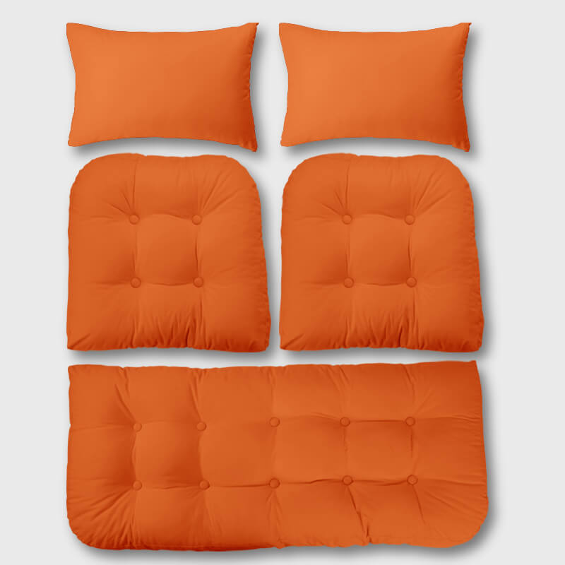 Orange Patio Wicker Loveseat Cushion Sets have five single parts for easy to clean | Rulaer cushion