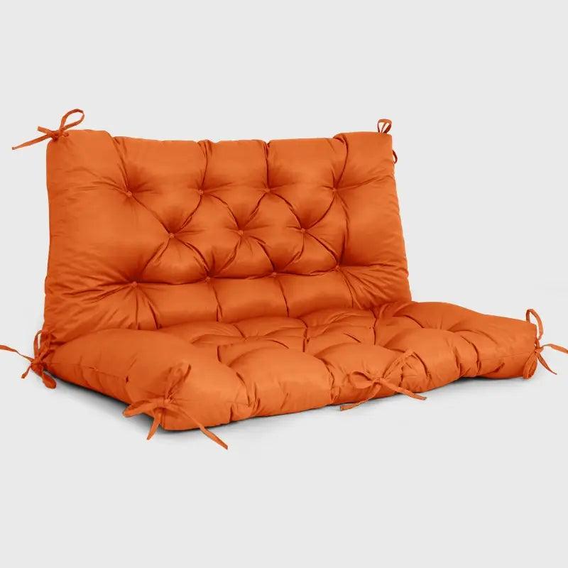 Orange Tufted Swing Cushion offers comfort, support, and style for your garden swing or outdoor hanging chair. | Rulaercushion