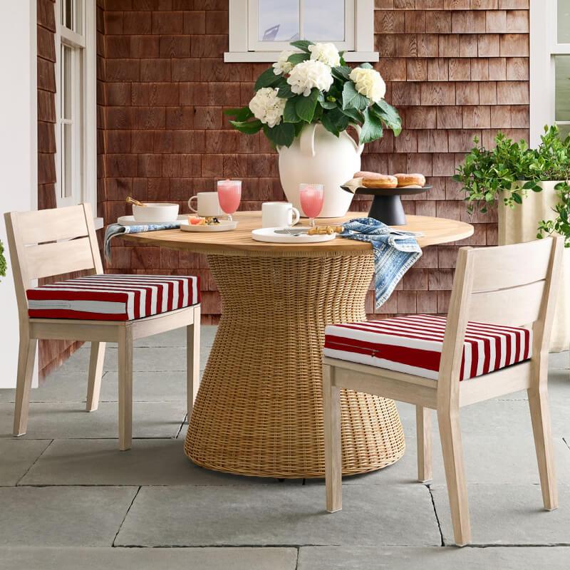 Outdoor Chair Cushion Pads With Ties could decorate your outdoor dining chairs | Rulaer