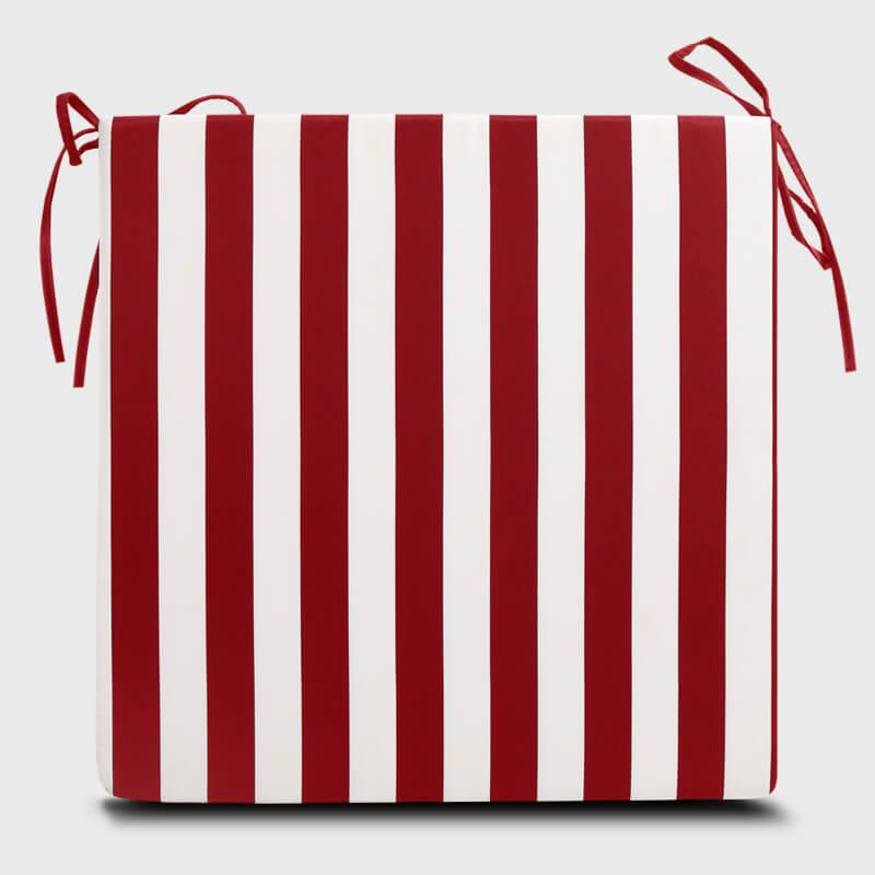 Outdoor Chair Cushion Pads With Ties with wide red stripes | Rulaer
