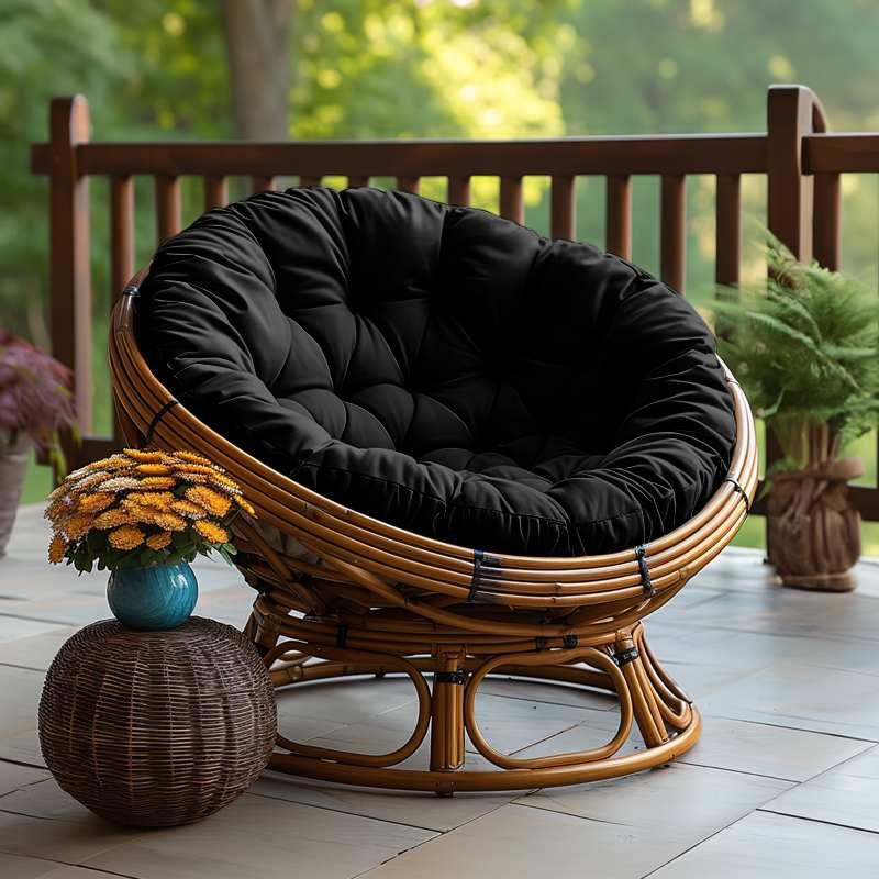 Outdoor Papasan Seat Cushion could be placed in outdoor porch | Rulaer