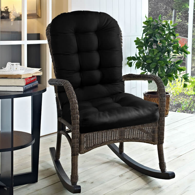 Outdoor Tufted Rocking Chair Cushion make your porch rocking chairs more comfortable | Rulaer