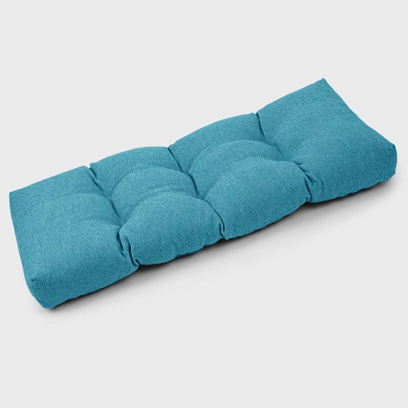 Outdoor Tufted Swing Cushion with Lake blue Color is a beautiful and comfortable decor for your garden swing. | Rulaercushion