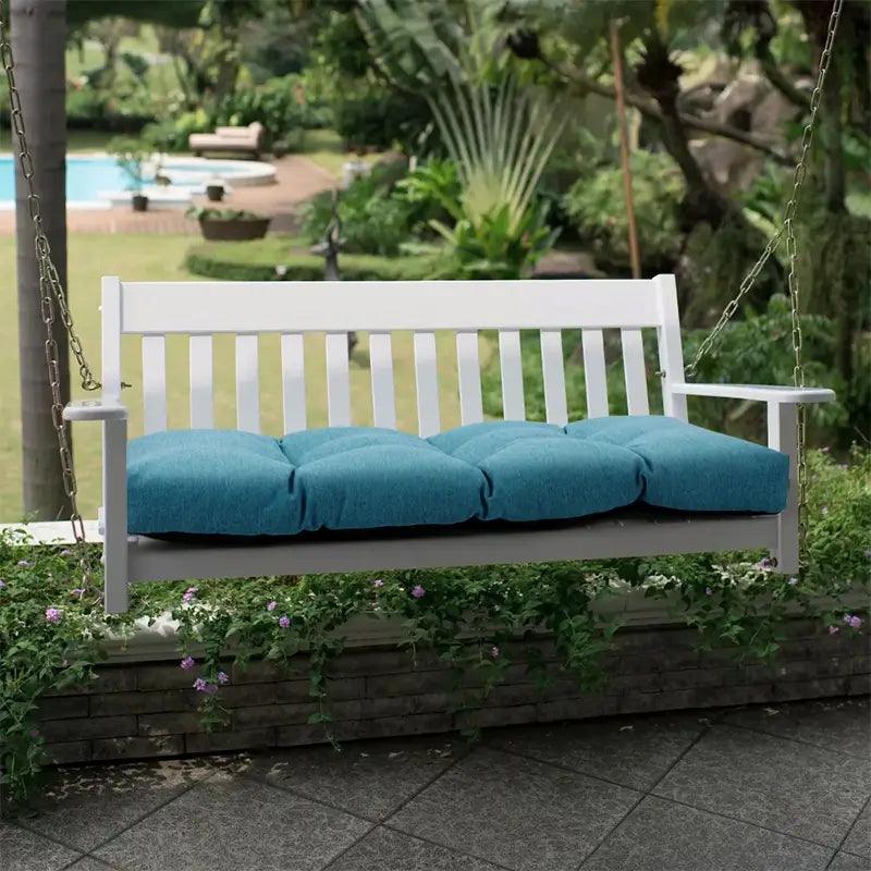 Outdoor Tufted Swing Cushion could be used on outdoor park swing bench. | Rulaercushion