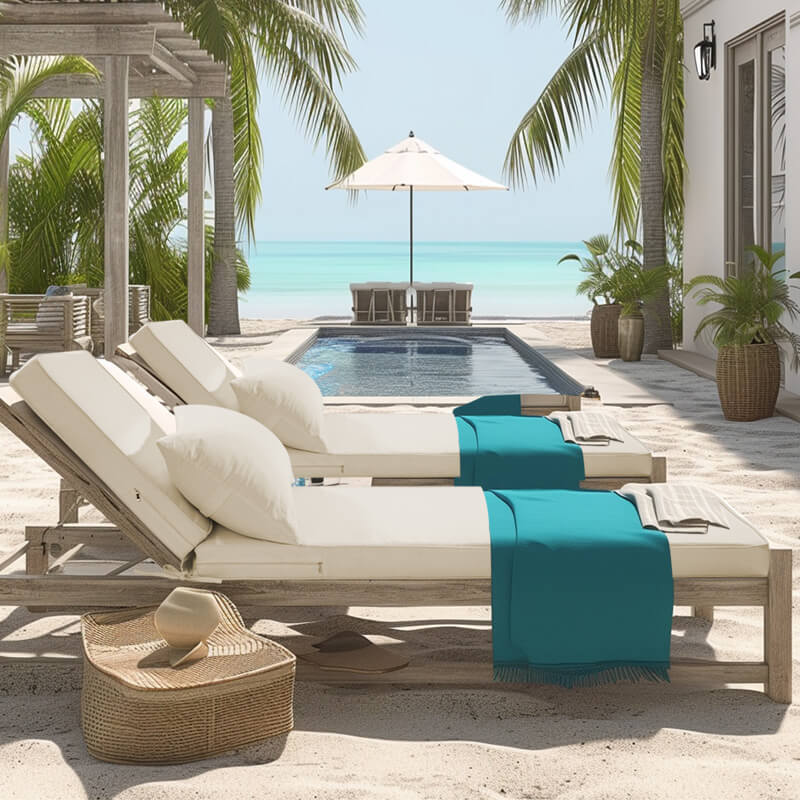 Outdoor Waterproof Chaise Lounge chair Cushion could be used in beach or hotel chaise lounge chair | Rulaer cushion