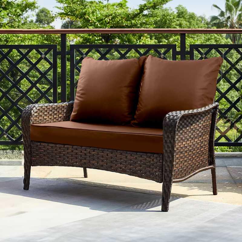 Outdoor Waterproof Loveseat Cushions could be placed on garden furnitures | Rulaer