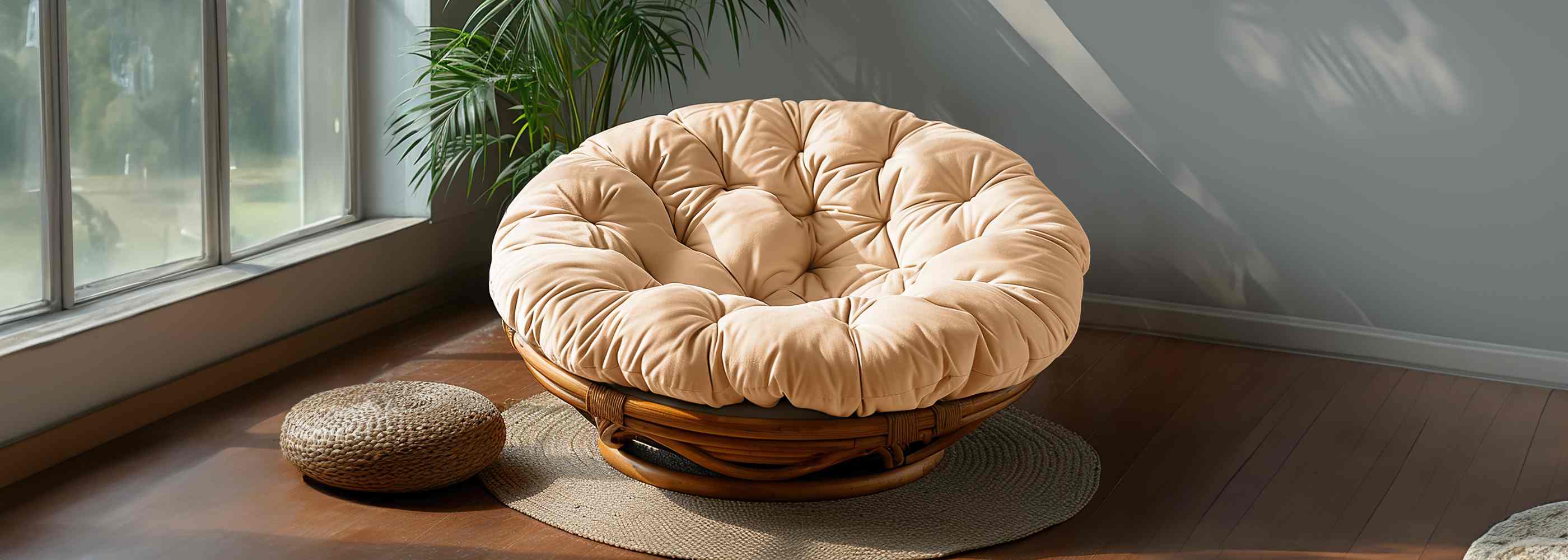 Outdoor Papasan Seat Cushion could be placed in bedroom | Rulaer