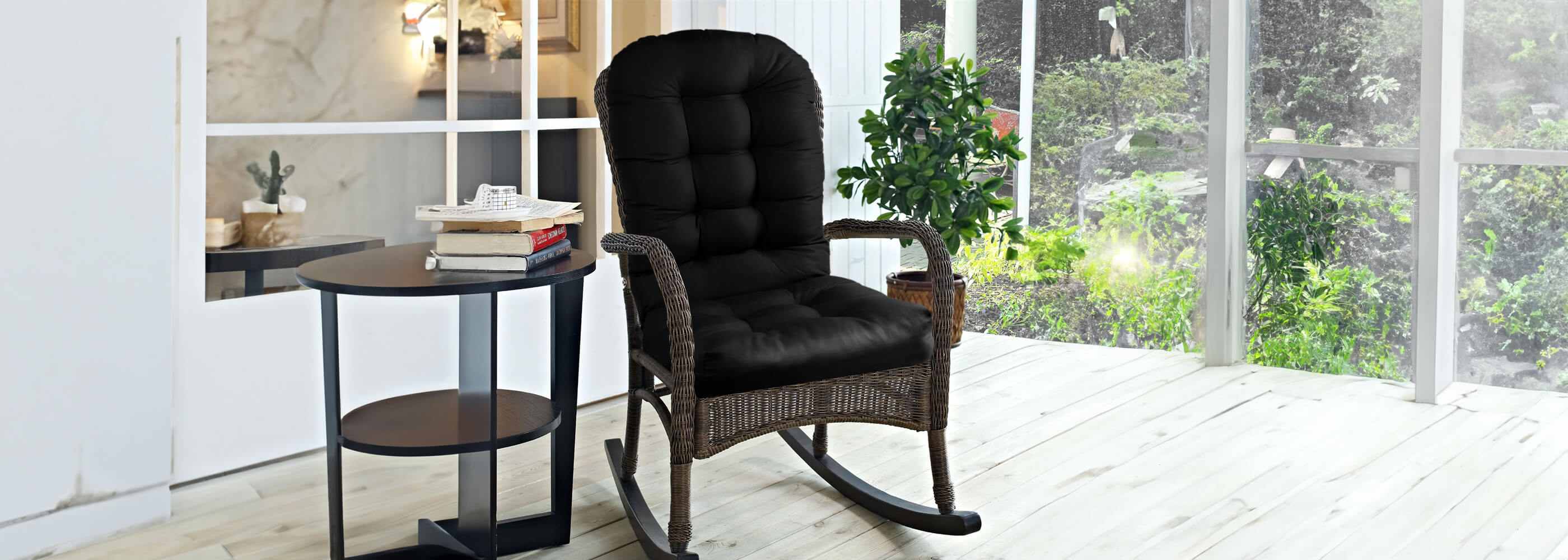 Outdoor Tufted Rocking Chair Cushion make your porch rocking chairs more comfortable | Rulaer