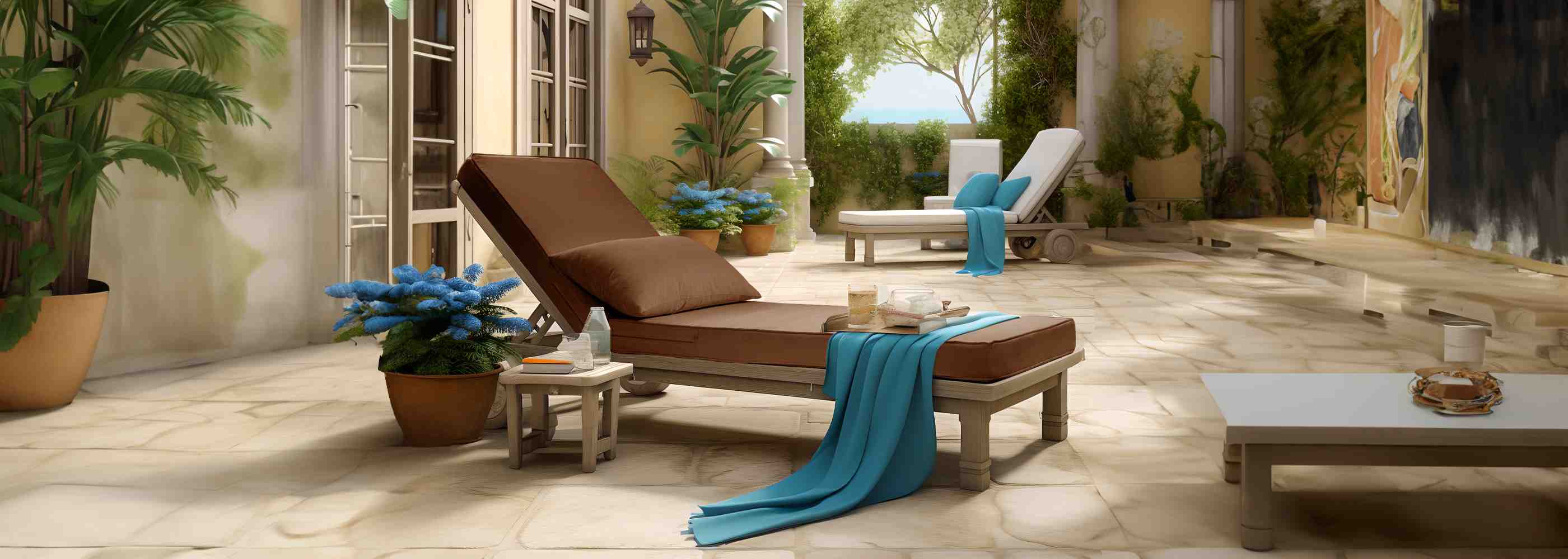 Outdoor Waterproof Chaise Lounge Cushion can be used to decorate your garden lounge chair Rulaer