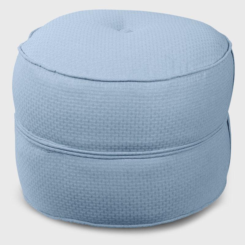 Pale blue Living Room Round Pouf Ottoman | Rulaer