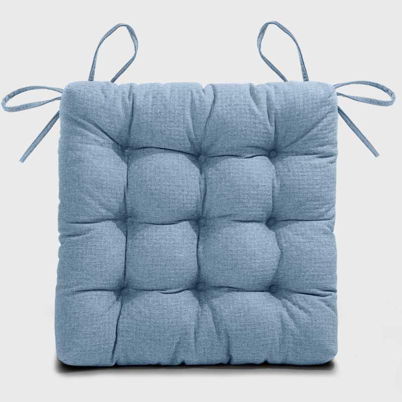 Pale blue Tufted Chair Cushions For Kitchen Chairs | Rulaer