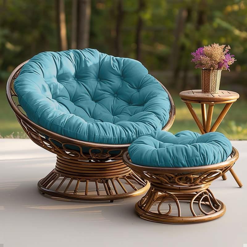 Patio Papasan Chair Cushion Pillow could be placed in outdoor garden | Rulaer