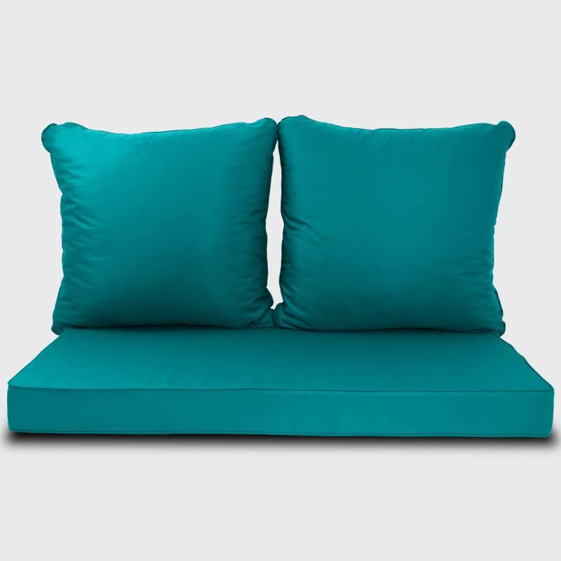 Peacock blue Outdoor Waterproof Loveseat Cushions | Rulaer