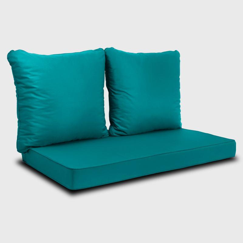 Peacock blue Outdoor Waterproof Loveseat Cushions could be placed on outdoor furnitures | Rulaer