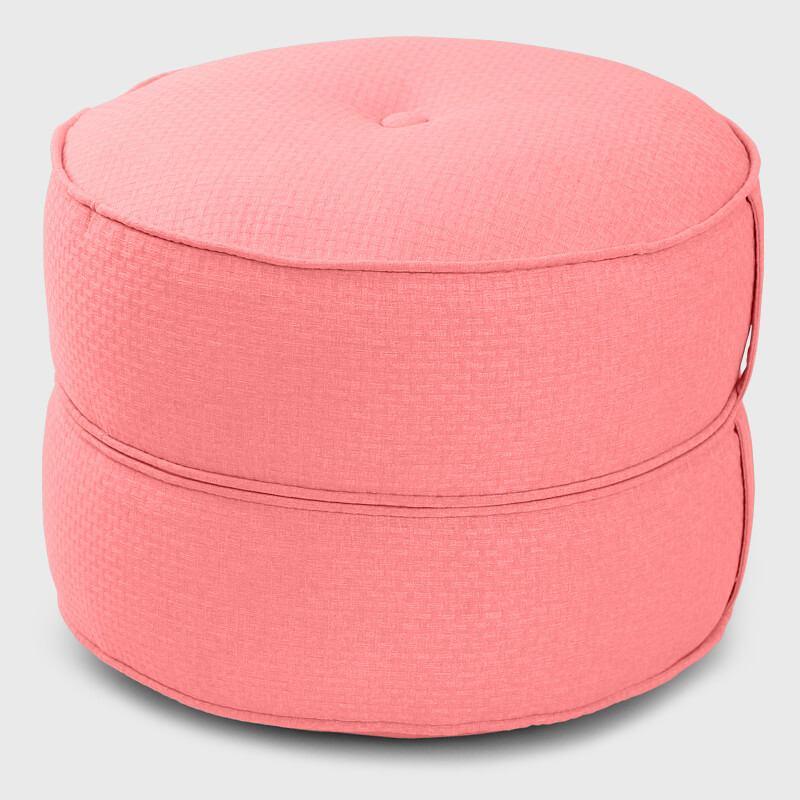 Pink Living Room Round Pouf Ottoman | Rulaer