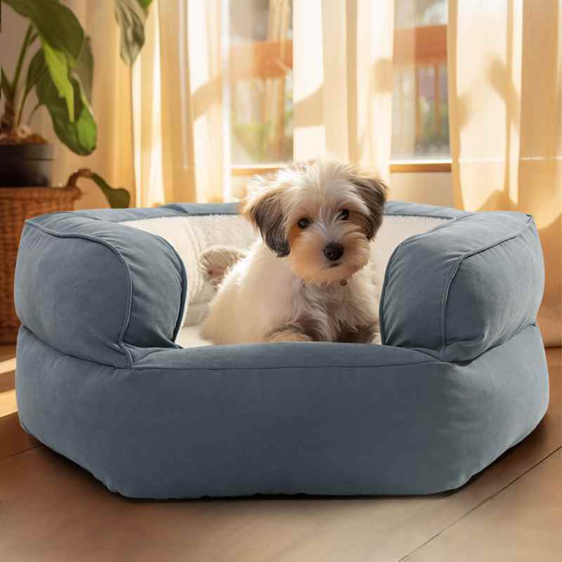 The sides of a small pet bed can provide a nest-like environment that puppies find appealing. The enclosed space created by the sides offers a feeling of safety and containment, which can help alleviate any anxiety or stress your puppy may experience | Rulaer