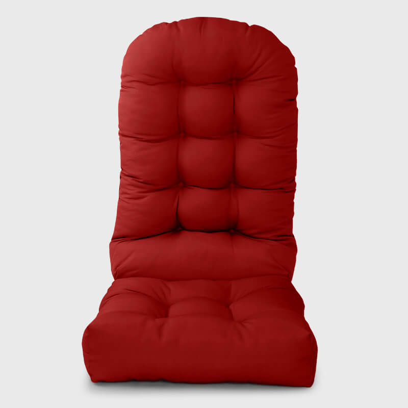 Red Outdoor Tufted Rocking Chair Cushion | Rulaer