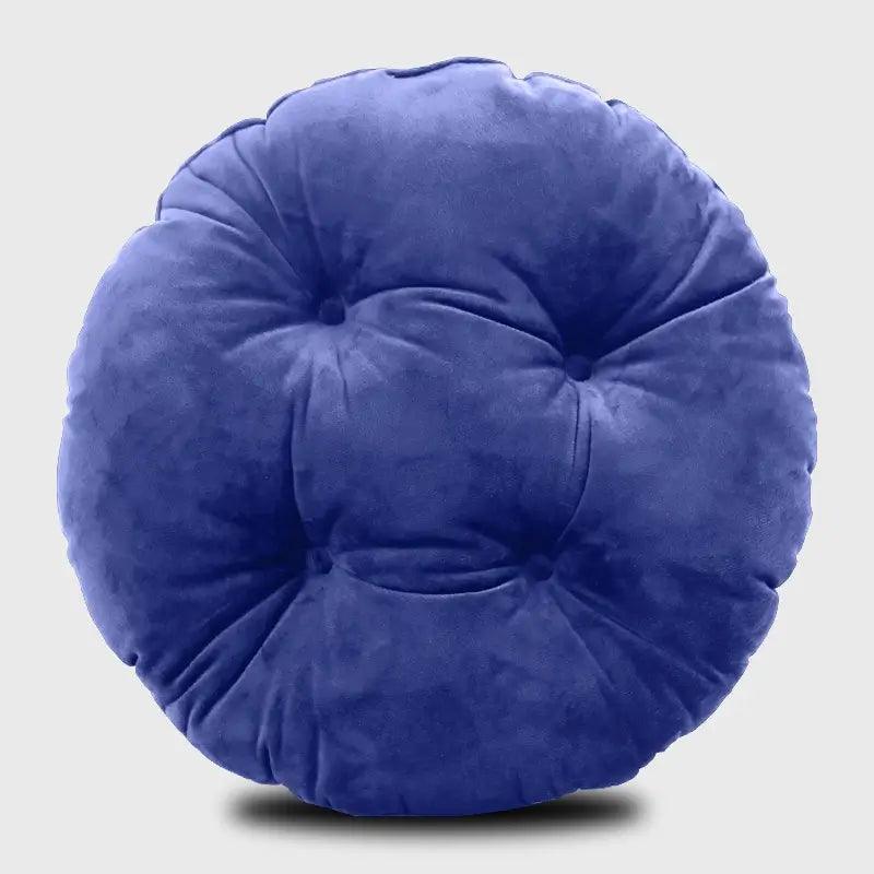 Round Bistro Chair Cushion with Blue color is made of velvet, soft to touch, could be placed on round stool | Rulaercushion