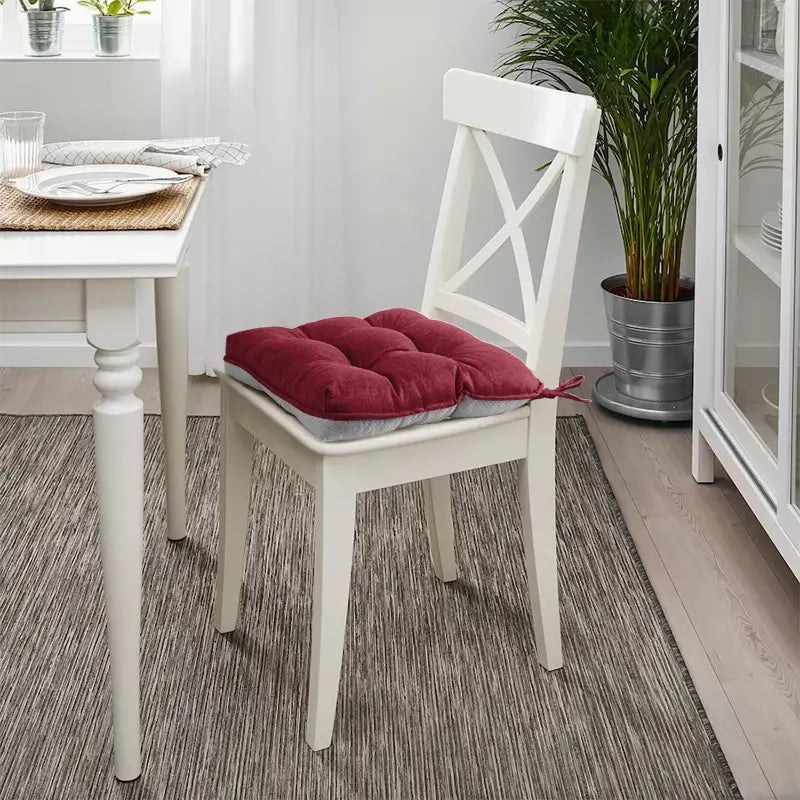 Hemp Piping Chair Cushion with Red color utilized in a dining room chair cushion, well-protect your body from get in or out fom hard chair | Rulaercushion