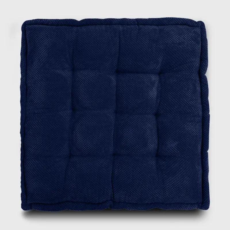 Square Meditation Floor Pillow for Yoga with Deep blue Color has double piping and carrying handles, become your ideal home decor. | Rulaercushion