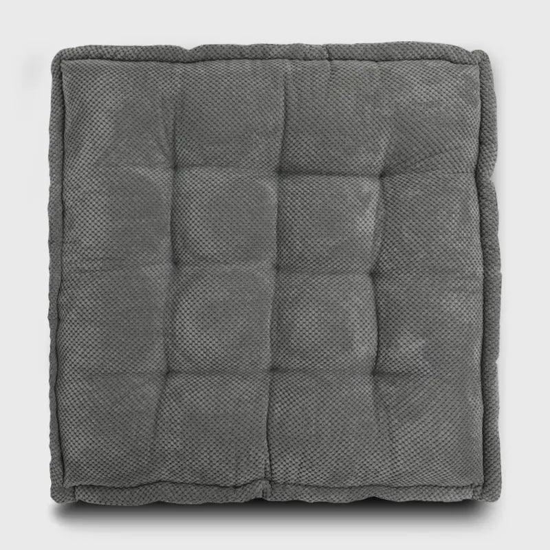 Square Meditation Floor Pillow for Yoga with Deep gray Color has double piping and carrying handles, become your ideal home decor. | Rulaercushion