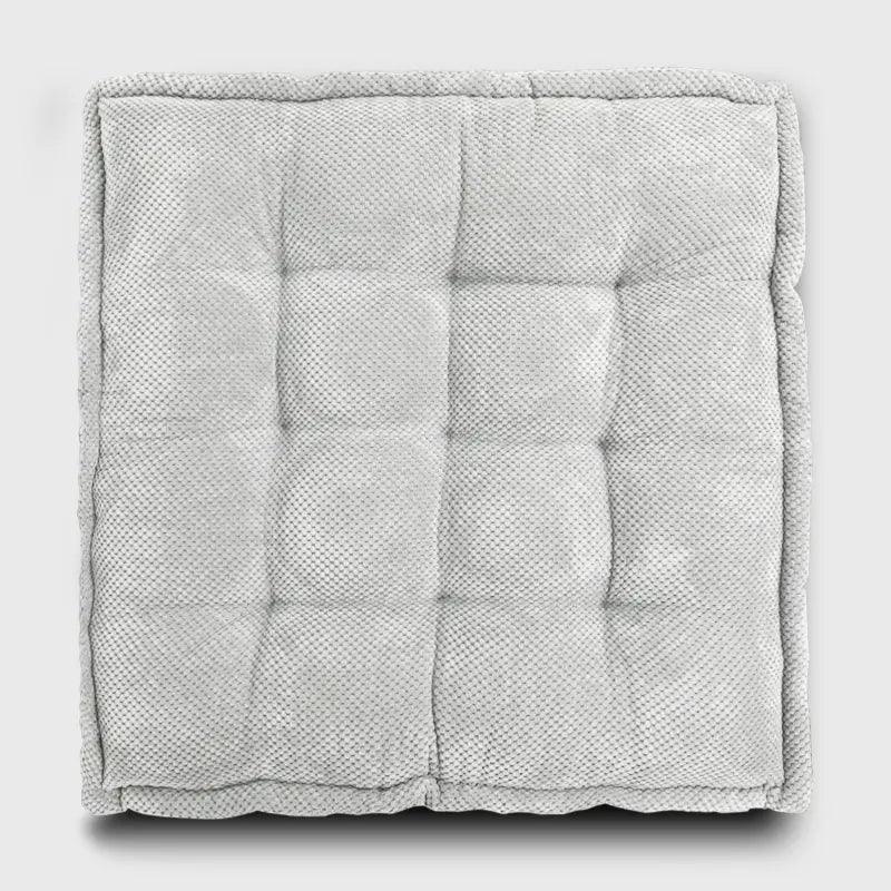 Square Meditation Floor Pillow for Yoga with Light gray Color has double piping and carrying handles, become your ideal home decor. | Rulaercushion