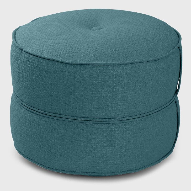 Teal Living Room Round Pouf Ottoman | Rulaer