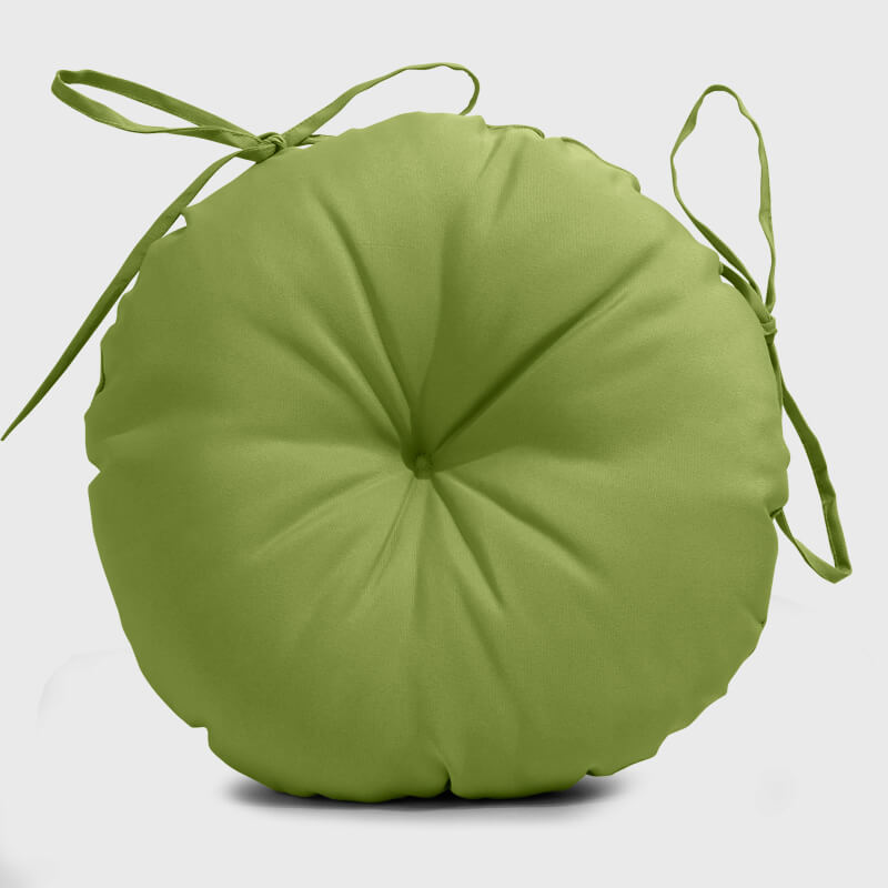 The front side of Patio Round Bar Stool Cushion with Grassy green color Rulaercushion