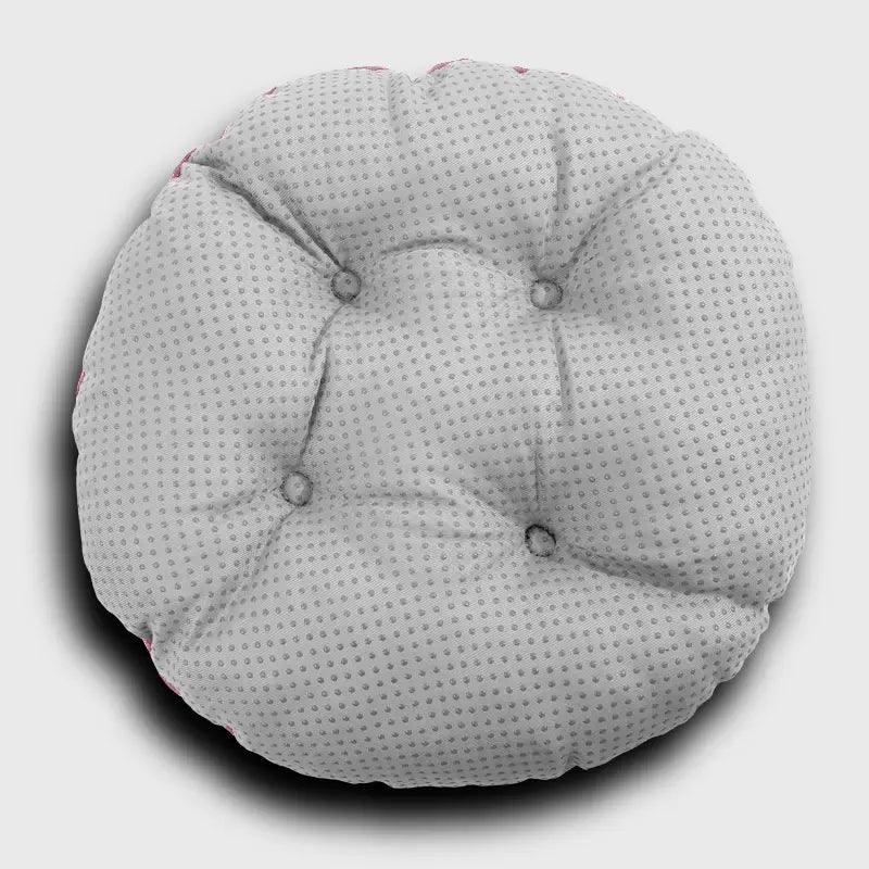 The back side of Round Bistro Chair Cushion with pink color has anti-slip silicone, fasten your round bar stool very tightly | Rulaercushion