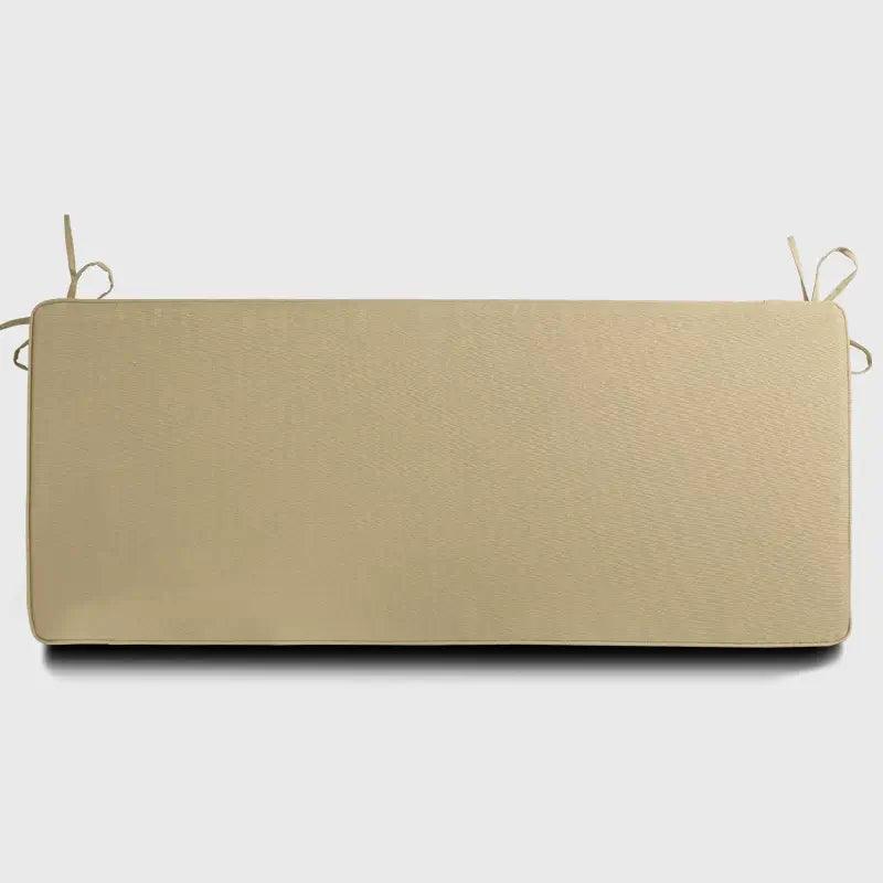 The front side of Khaki color Garden Waterproof Bench Cushion. This cushion is suitable for your outdoor patio furniture | Rulaercushion