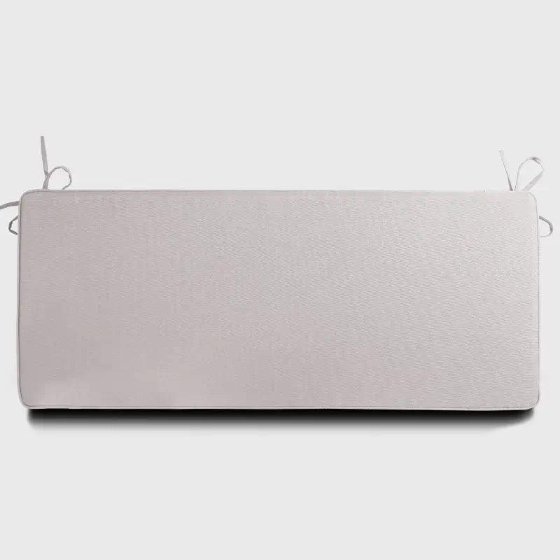 The front side of Gray color Garden Waterproof Bench Cushion. This cushion is suitable for your outdoor patio furniture | Rulaercushion