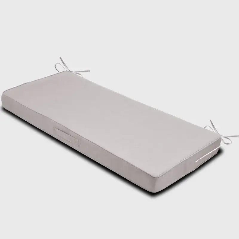 The side of Gray color Garden Waterproof Bench Cushion. This cushion is suitable for your outdoor patio furniture | Rulaercushion