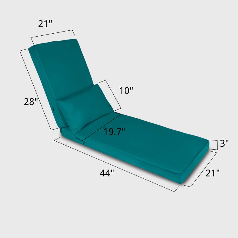 The sides of Outdoor Waterproof Chaise Lounge Cushion | Rulaer