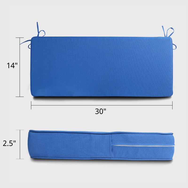 The size of Blue color Garden Waterproof Bench Cushion. This cushion has many size would be chosen on, versatile for any scene | Rulaer