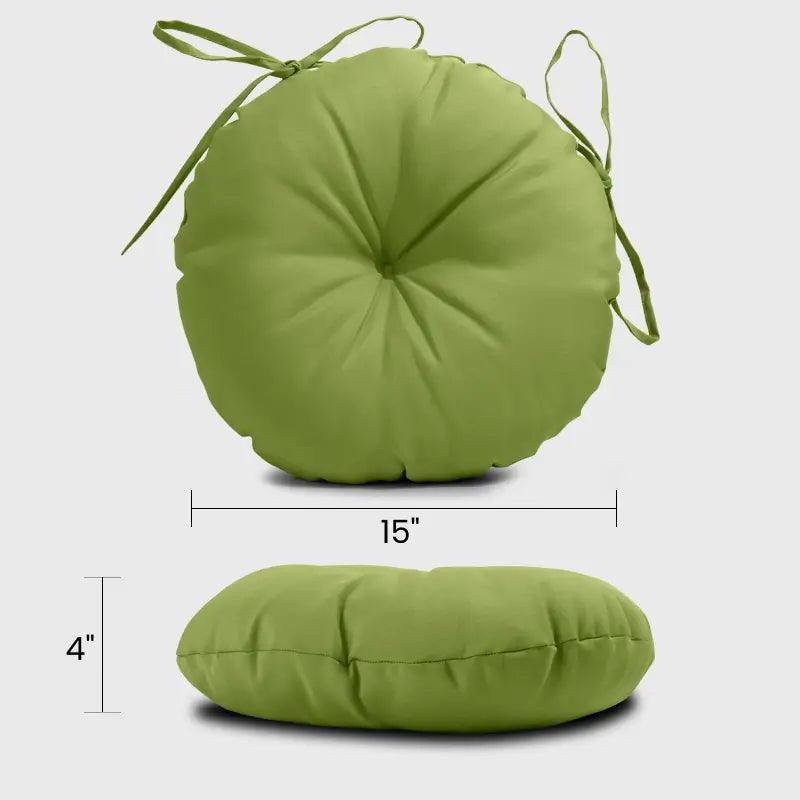 The Grassy green Patio Round Bar Stool Cushion comes in one universal size to fit most outdoor round bar stools. | Rulaercushion