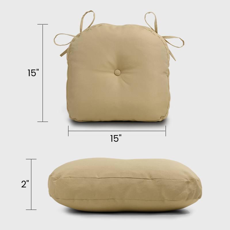 Patio U Shape Chair Cushions with Khaki color has many size choices, flexibly fit your outdoor furniture | Rulaer