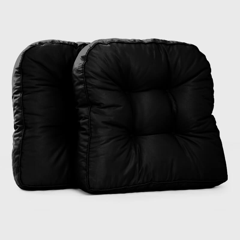 Two Black Piece of Garden Waterproof Chair Cushions are waterproof and durable | Rulaer